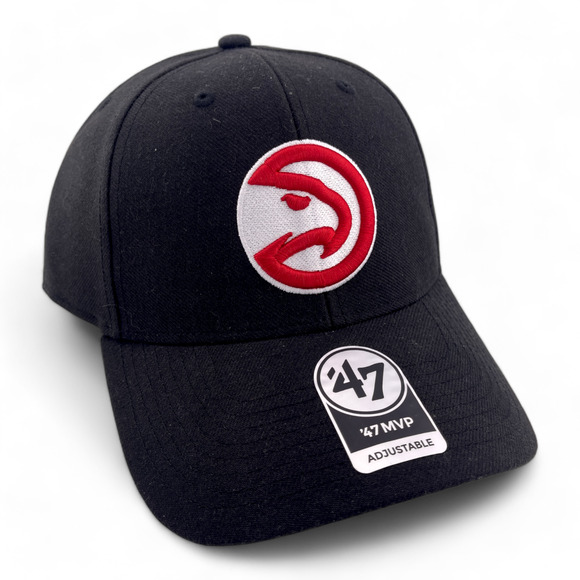 ’47 Other - NEW '47 Brand Atlanta Hawks NBA Black/Red Logo MVP Adjustable Hat Cap